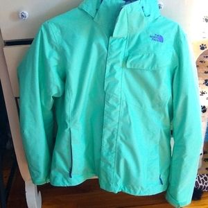 Women's Mint Green & Purple the North Face Ski/ Snow Jacket Size XL